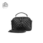 تصویر اختصاصی از نمای جلوی کیف زنانه دنیز جنوا کد ۰۰۸۴ در رنگ مشکی همراه با بند