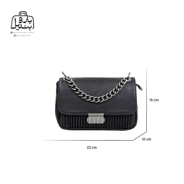 تصویر اختصاصی از سایزبندی کیف زنانه دنیز جنوا کد ۰۰۸۵ در رنگ مشکی