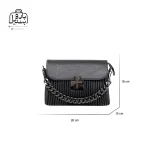 تصویر اختصاصی از سایزبندی کیف زنانه دنیز جنوا کد ۰۰۸۷ در رنگ مشکی