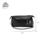 تصویر اختصاصی از سایزبندی کیف دوشی زنانه دنیز جنوا کد ۰۰۸۸ در رنگ مشکی