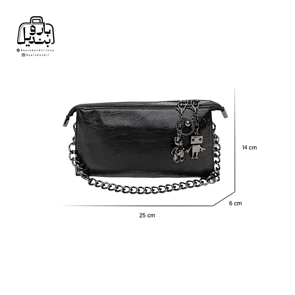 تصویر اختصاصی از سایزبندی کیف دوشی زنانه دنیز جنوا کد ۰۰۸۸ در رنگ مشکی