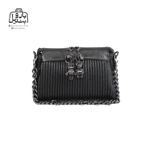 تصویر اختصاصی از نمای جلوی کیف زنانه دنیز جنوا کد ۰۰۸۹ در رنگ مشکی