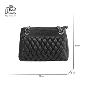 تصویر اختصاصی از نمای جلوی کیف زنانه دنیز جنوا کد ۰۰۹۰ در رنگ مشکی با سایزبندی