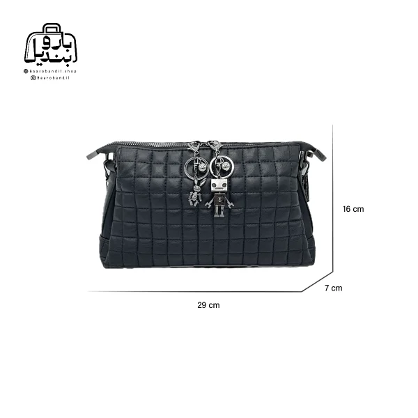 تصویر اختصاصی از سایزبندی کیف زنانه دنیز جنوا کد ۰۰۹۲ در رنگ مشکی