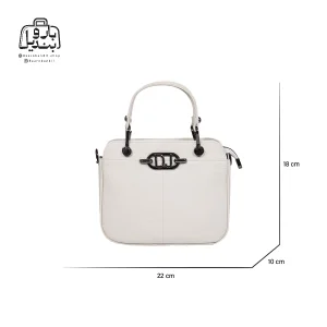 تصویر اختصاصی از نمای جلوی کیف زنانه دنیز جنوا کد ۰۰۹۴ در رنگ سفید همراه با سایزبندی