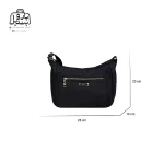 تصویر اختصاصی از نمای جلوی کیف زنانه دوشی ایپول کد 6006-18 در رنگ مشکی همراه با سایزبندی