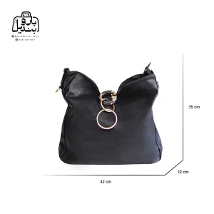 تصویر اختصاصی از نمای جلوی کیف زنانه دوشی هیدا کد ۲۹۲ در رنگ مشکی همراه با سایزبندی
