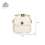 تصویر اختصاصی از نمای جلوی کیف دوشی زنانه موجیتو کد 7603 در رنگ کرمی همراه با سایزبندی