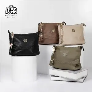 تصویر اختصاصی از نمای جلوی کیف دوشی زنانه موجیتو کد 7651 در رنگ مشکی سبز زیتونی نسکافه‌ای کرم