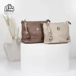 تصویر اختصاصی از نمای جلو و کناری کیف دوشی زنانه موجیتو کد 7651 در رنگ نسکافه‌ای کرم
