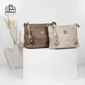 تصویر اختصاصی از نمای جلو و کناری کیف دوشی زنانه موجیتو کد 7651 در رنگ نسکافه‌ای کرم