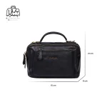 تصویر اختصاصی از نمای جلوی کیف دوشی زنانه موجیتو کد 88159 در رنگ مشکی همراه با سایزبندی