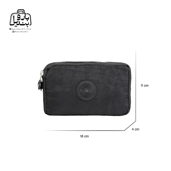 تصویر اختصاصی از نمای جلویی کیف زنانه دوشی سینگلی کد ۲۲۳ در رنگ مشکی با سایزبندی