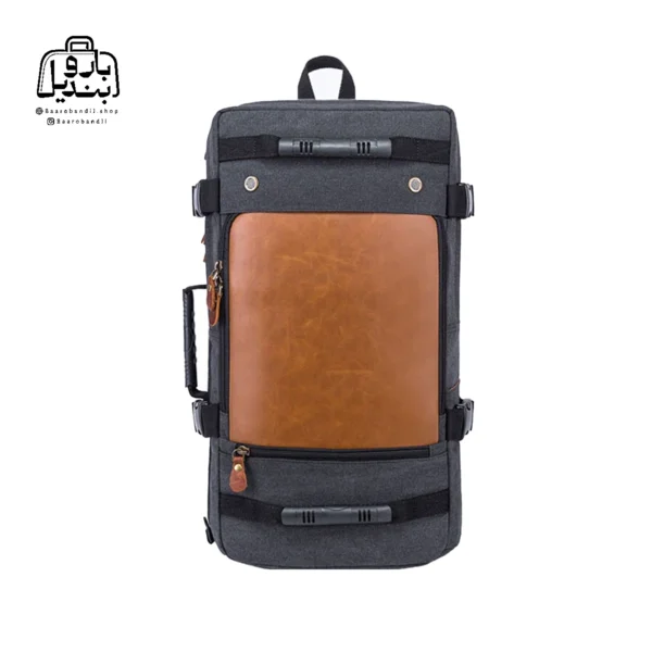 تصویر اختصاصی از نمای جلوی کوله‌پشتی بنج کاکا کد ۰۲۰۸ در رنگ مشکی