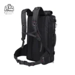 تصویر اختصاصی از نمای پشت و کناری کوله‌پشتی بنج کاکا کد ۲۰۷۰ چهل لیتری در رنگ مشکی