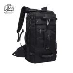 تصویر اختصاصی از نمای جلو و کناری کوله‌پشتی بنج کاکا کد ۲۰۷۰ چهل لیتری در رنگ مشکی