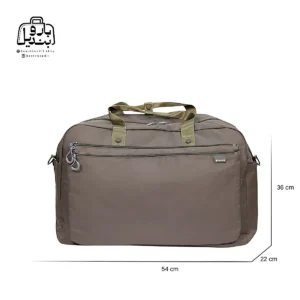 تصویر اختصاصی از نمای جلوی ساک ورزشی فوور کد ۳۳-۲۸۰۲ در رنگ سبز همراه با سایزبندی