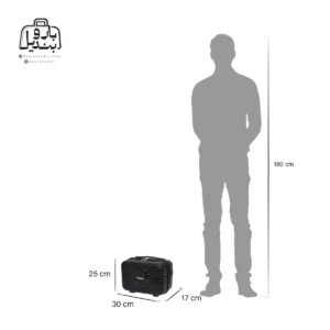 تصویر اختصاصی از سایزبندی چمدان هرموسا پرو کیف آرایشی در رنگ مشکی