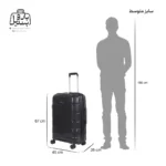 تصویر اختصاصی از سایزبندی سایز متوسط چمدان ریکاردو در رنگ مشکی