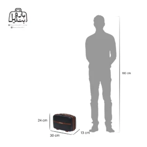 تصویر اختصاصی از سایزبندی چمدان تیتان پلورا ایفل کیف آرایشی در رنگ مشکی