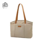 تصویر اختصاصی از نمای جلو و کناری کیف زنانه دوشی بنج کد ۶۸۰۳ در رنگ کرم