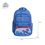 تصویر اختصاصی از سایزبندی کوله پشتی مدرسه سان ایت طرح دایناسور و آتش فشان 0270 در رنگ آبی