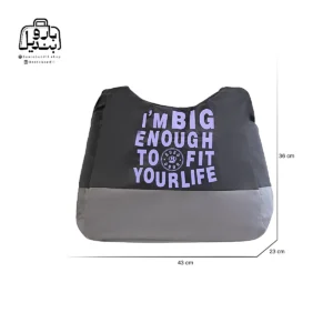 تصویر اختصاصی از نمای جلوی ساک بوبو کد ۶۶۵۶ در رنگ مشکی همراه با سایزبندی