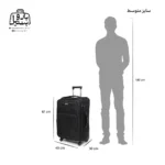 تصویر اختصاصی از چمدان سایز متوسط هرموسا کد HB001 در رنگ مشکی با سایزبندی