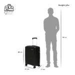 تصویر اختصاصی از چمدان سایز متوسط رو ونتا پازل در رنگ مشکی با سایزبندی