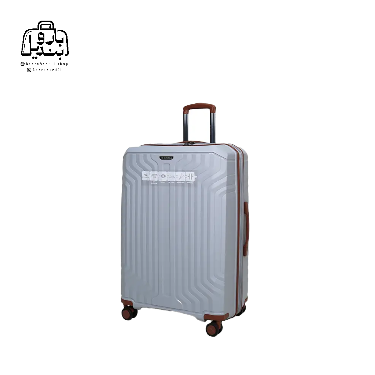 luggage-sonada-toronto-medium-checked-gray-1 تصویر اختصاصی از چمدان سایز بزرگ سونادا تورنتو در رنگ طوسی