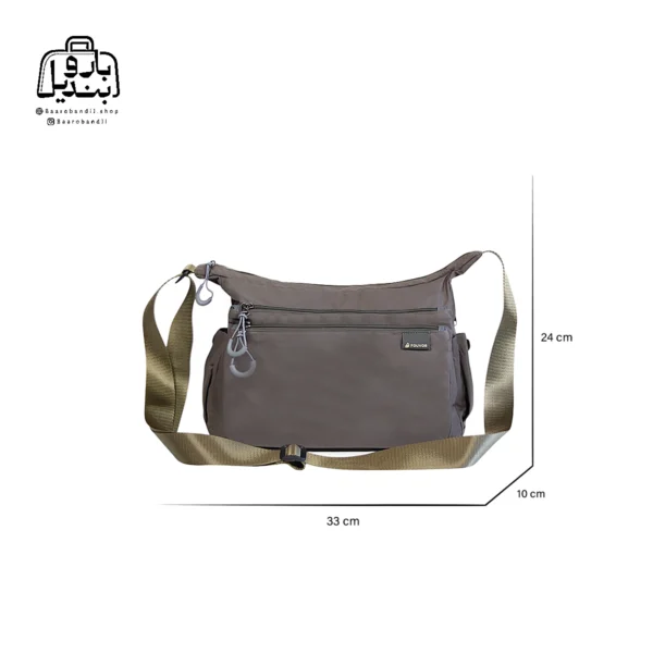 تصویر اختصاصی از سایز بندی کیف دوشی فوور کد ۰۶-۲۸۰۲ در رنگ سبز