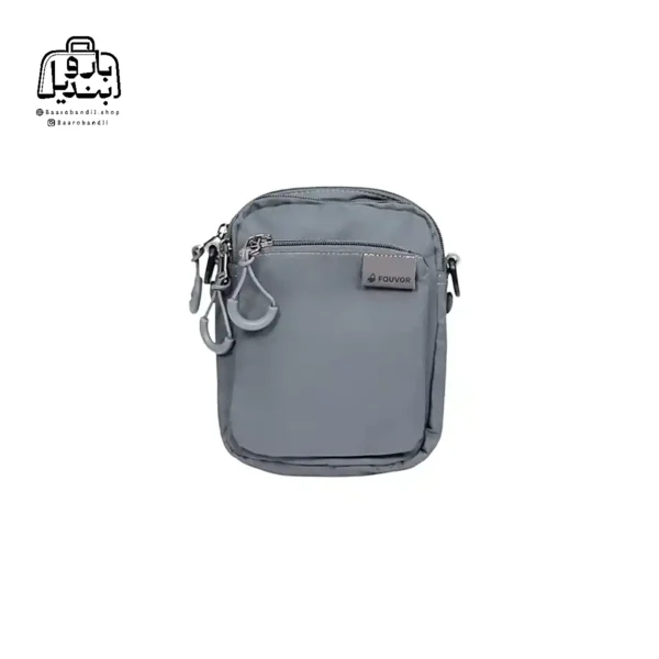 تصویر اختصاصی از نمای جلوی کیف دوشی فوور کد 2802-08 در رنگ طوسی