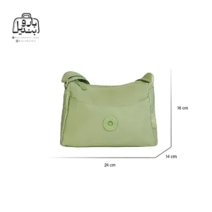 تصویر اختصاصی از نمای جلوی کیف زنانه دوشی بوبو کد ۹۶۱۲ در رنگ یاسی همراه با سایزبندی