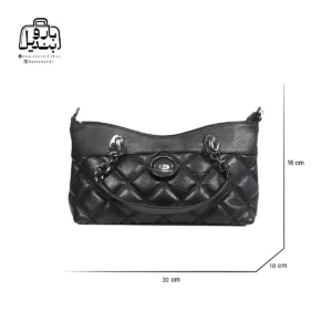 تصویر اختصاصی از سایزبندی کیف زنانه دنیز جنوا کد ۰۰۱۰ طرحدار در رنگ مشکی