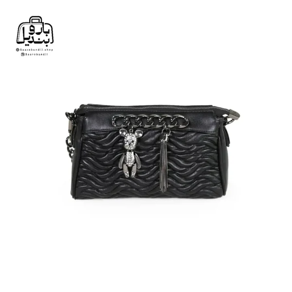 تصویر اختصاصی از نمای جلوی کیف زنانه دنیز جنوا کد ۰۰۱۰۰ در رنگ مشکی