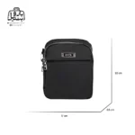 تصویر اختصاصی از نمای جلوی کیف زنانه دوشی ایپول کد 6026-03 در رنگ مشکی همراه با سایزبندی