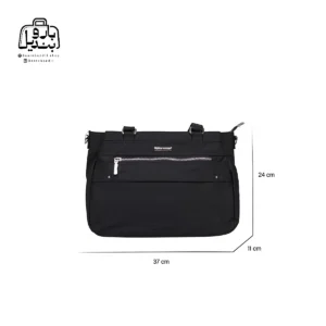 تصویر اختصاصی از نمای جلوی کیف زنانه دوشی ایپول کد 6083-02 در رنگ مشکی همراه با سایزبندی