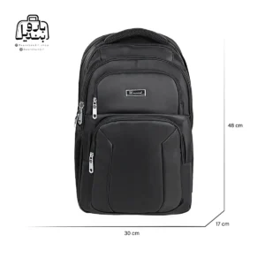 تصویر اختصاصی از نمای جلوی کولهپشتی نوژیا کد ۶۶۰۸ در رنگ مشکی با سایزبندی