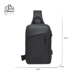 تصویر اختصاصی از نمای جلوی بادی‌ بگ (کراس بادی) بنج کد ۲۲۰۰۲ در رنگ مشکی با سایزبندی