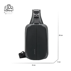 تصویر اختصاصی از نمای جلوی بادی‌ بگ (کراس بادی) بنج کد ۷۲۱۰ در رنگ مشکی با سایزبندی