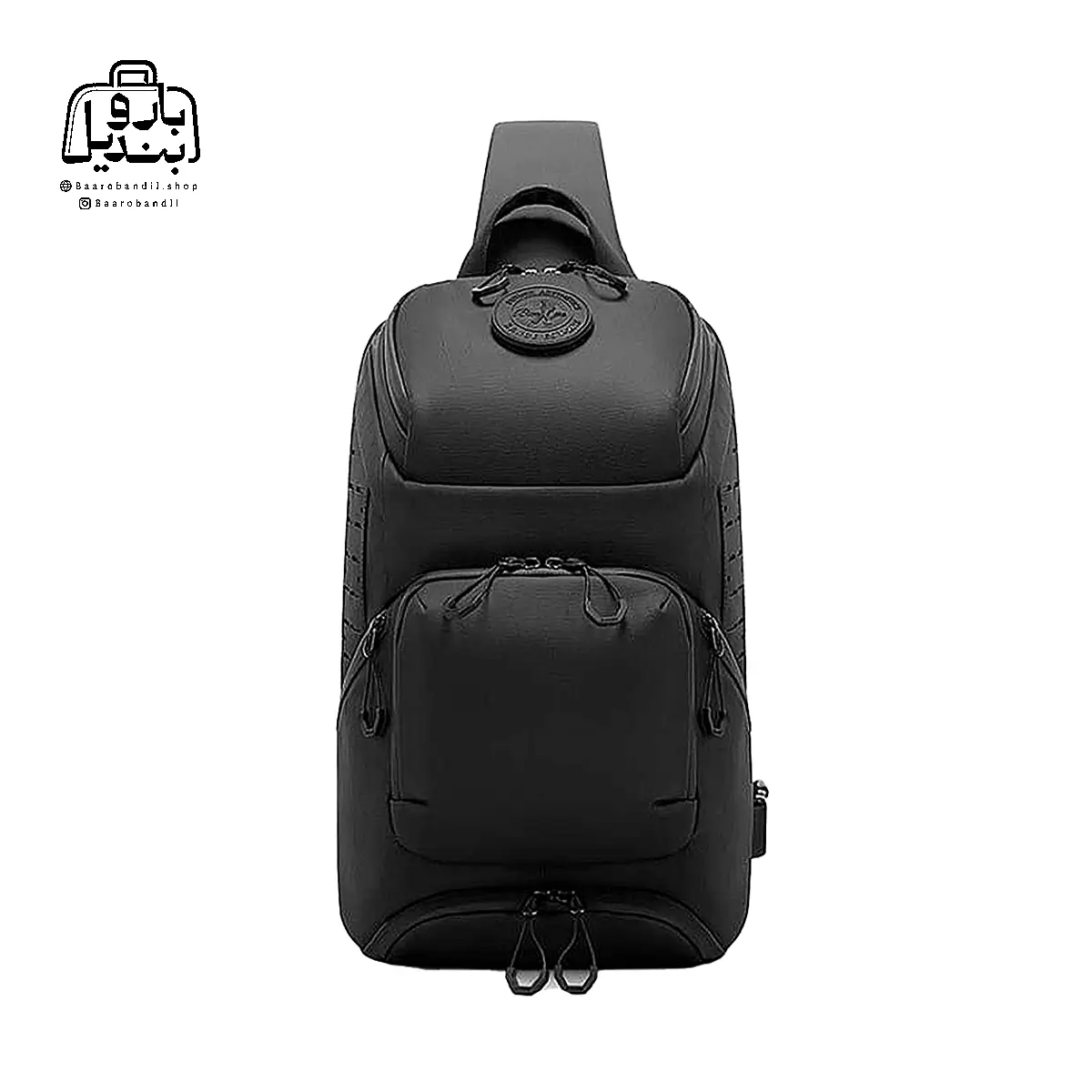crossbody-bange-fw228-black-front-4 تصویر اختصاصی از نمای جلوی بادی بگ (کراس بادی) بنج کد fw۲۲۸ در رنگ مشکی