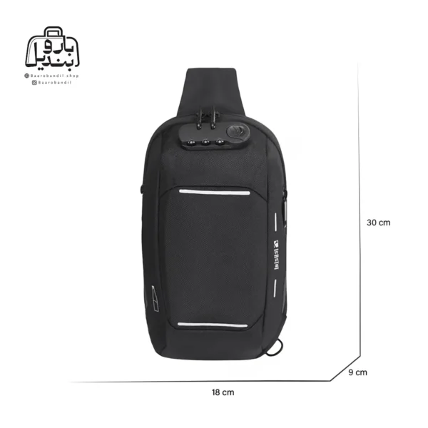 تصویر اختصاصی از سایزبندی بادی‌ بگ (کراس بادی) لیستات کد ۲۰۲۹ در رنگ مشکی