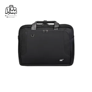 تصویر اختصاصی از نمای جلوی کیف دستی لپ‌تاپی مونت بلانک کد ۶۱۶۹ در رنگ مشکی