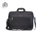 تصویر اختصاصی از نمای جلوی کیف دستی لپ‌تاپی نوژیا کد ۱۰۰۴ در رنگ مشکی همراه با بند