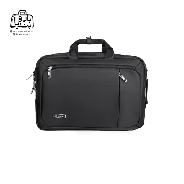 تصویر اختصاصی از نمای جلوی کیف دستی لپ‌تاپی نوژيا Nuoxiya کد ۱۰۶۵ در مشکی