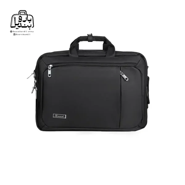 تصویر اختصاصی از نمای جلوی کیف دستی لپ‌تاپی نوژیا کد ۱۳۶۵ در رنگ مشکی