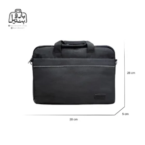 تصویر اختصاصی از نمای جلوی کیف دستی لپ‌تاپی sky bird کد ۶۱۲ در رنگ مشکی همراه با سایزبندی