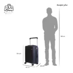تصویر اختصاصی از سایزبندی چمدان هرموسا کد ۸۰۲۰ سایز متوسط در رنگ مشکی