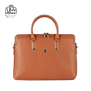 تصویر اختصاصی از نمای جلوی کیف دستی اداری حاصل ۲۰-۱۶۸ در رنگ عسلی