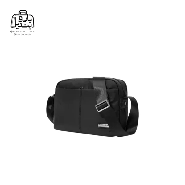 تصویر اختصاصی از نمای جلو و کناری کیف دوشی فوور کد 2961-03 در رنگ مشکی